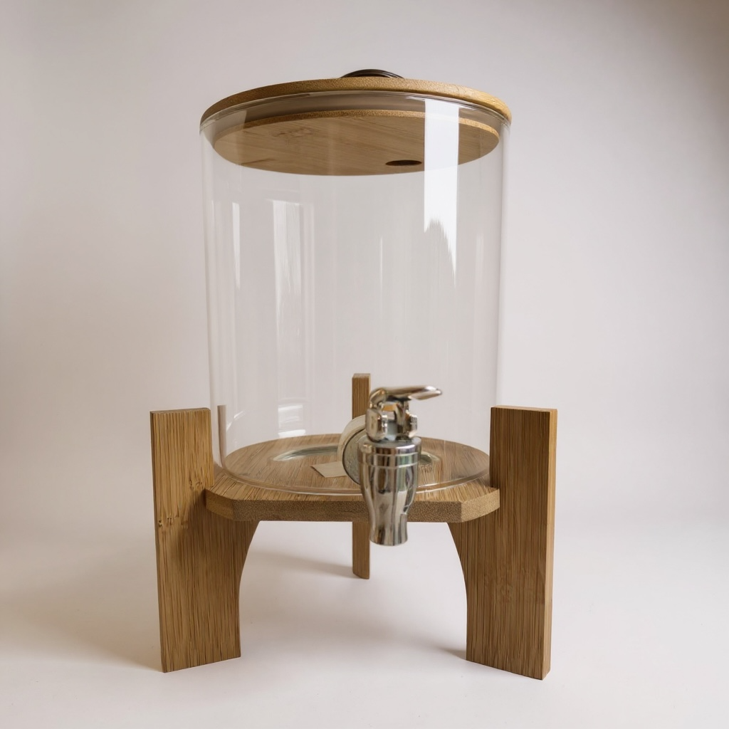 Ramadan Beverage Dispenser with Wooden Stand 3.5L