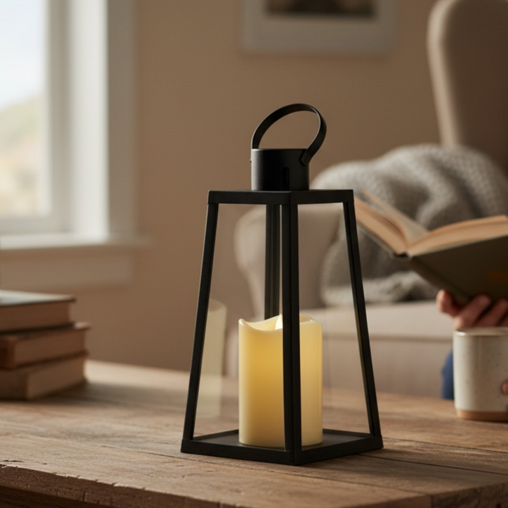 LED Minimal Black Lantern