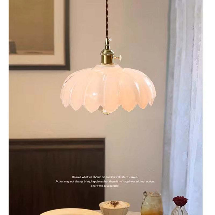 Vintage Glass Petal Pendant