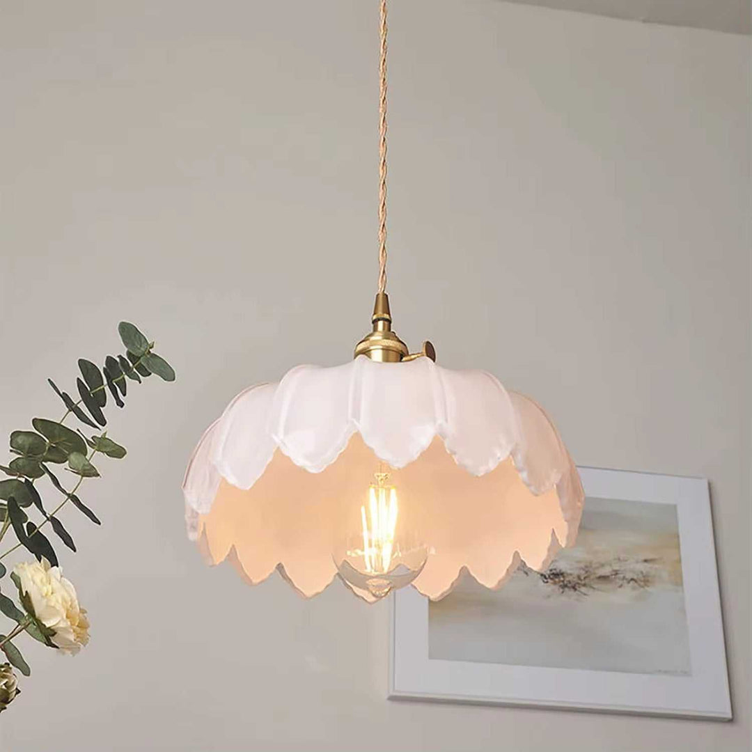 Vintage Glass Petal Pendant