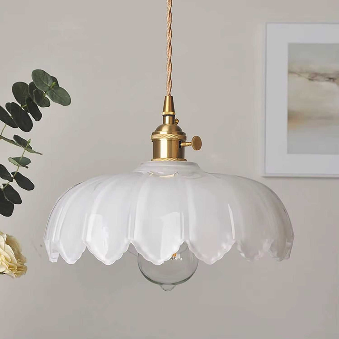 Vintage Glass Petal Pendant
