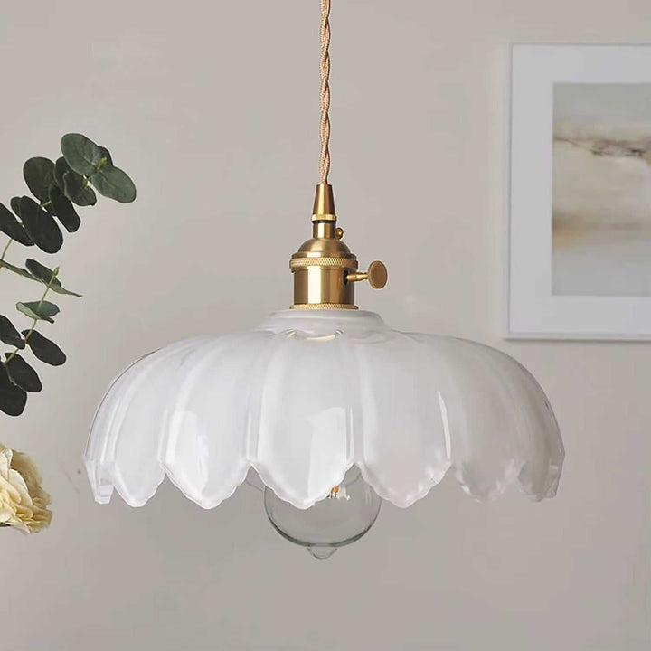 Vintage Glass Petal Pendant