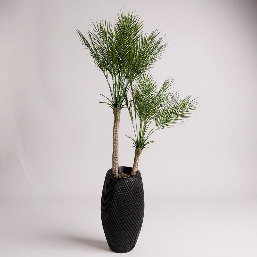 Artificial Double Palm Tree Floor Plant