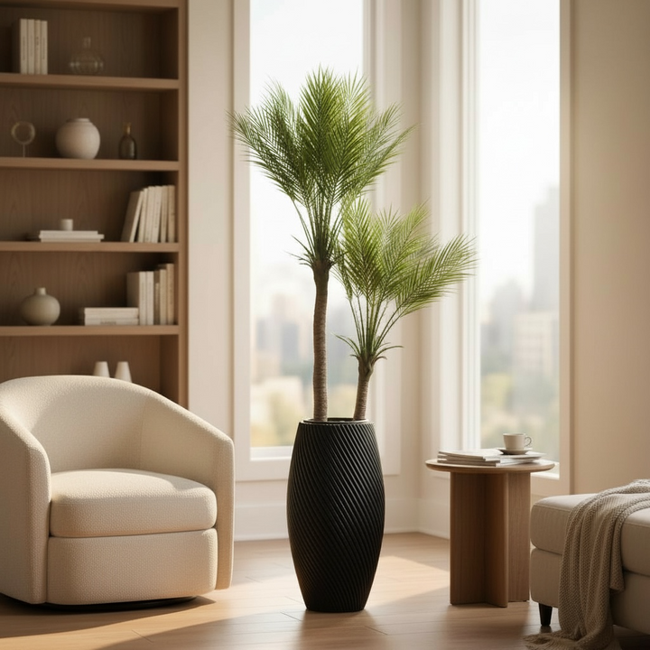 Artificial Double Palm Tree Floor Plant