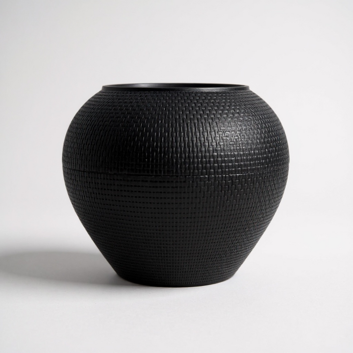 Textured White Round Planter Pot