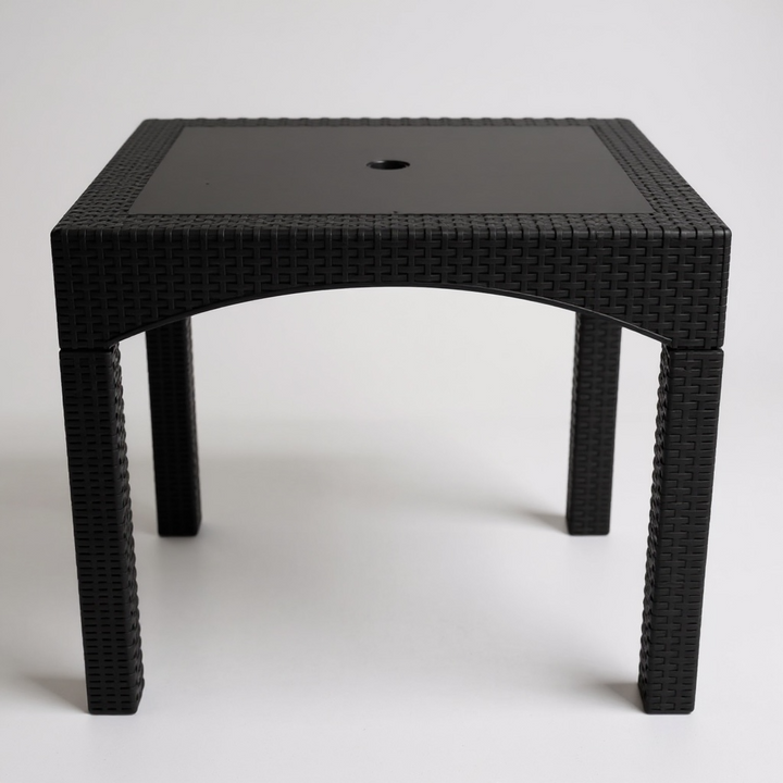 Firoze Black Woven Outdoor Side Table
