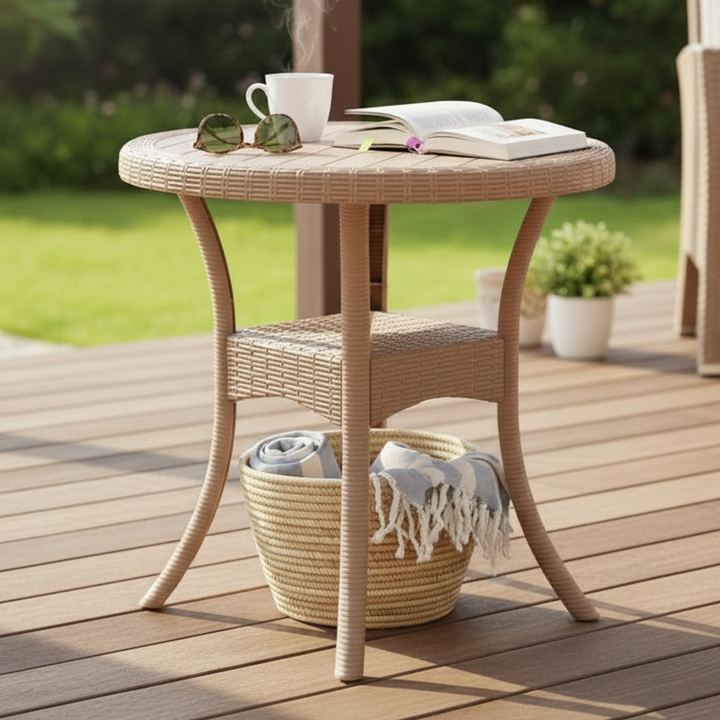 Florida Round Woven Outdoor Side Table