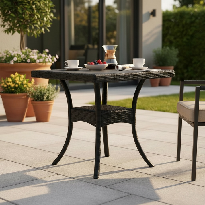 Miami Black Woven Outdoor Coffee Table