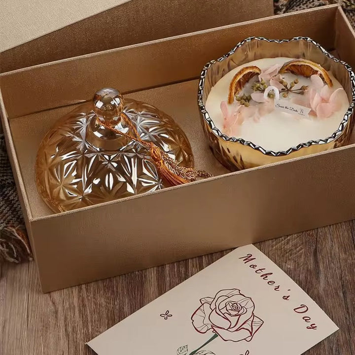 Luxury Scented Candle Gift Set with Glass Jar