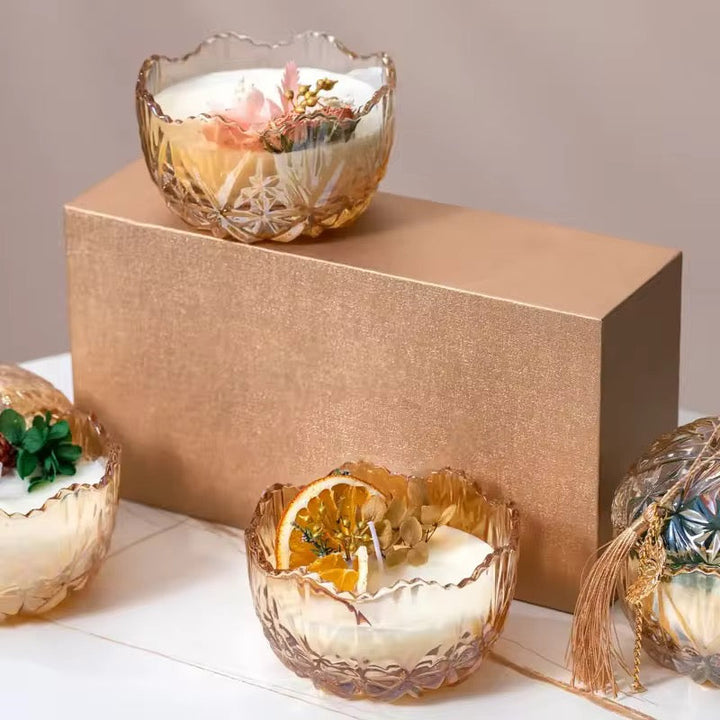 Luxury Scented Candle Gift Set with Glass Jar