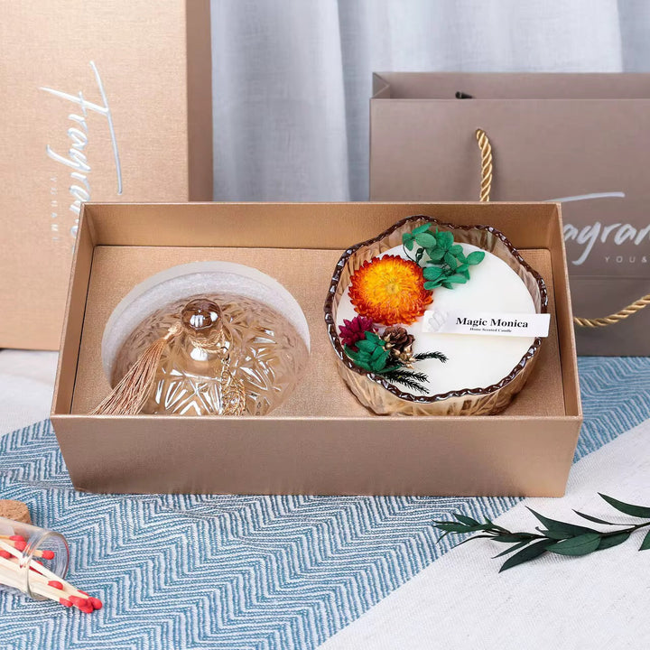 Luxury Scented Candle Gift Set with Glass Jar