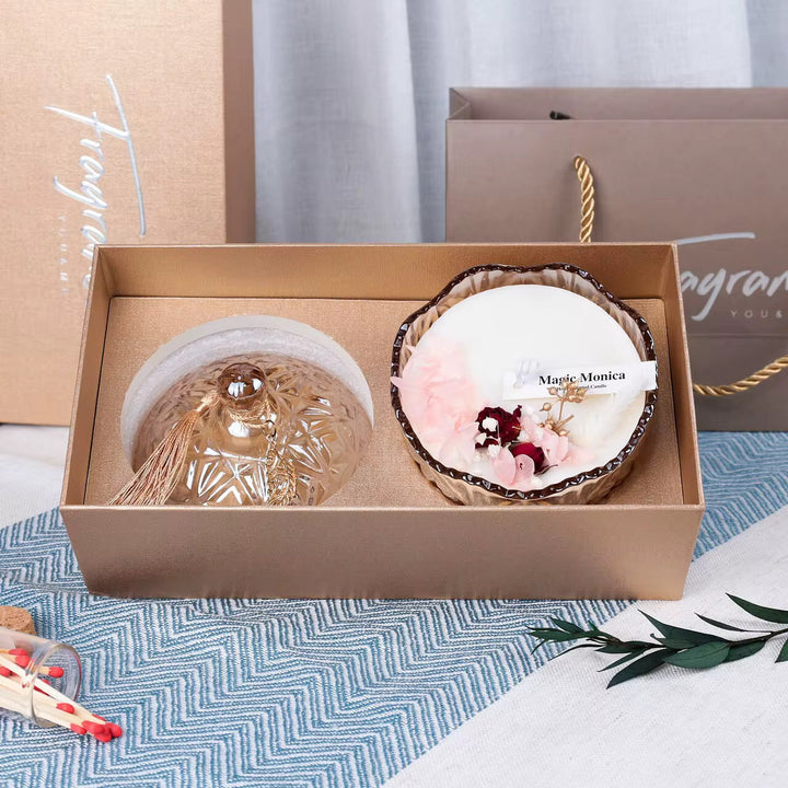 Luxury Scented Candle Gift Set with Glass Jar