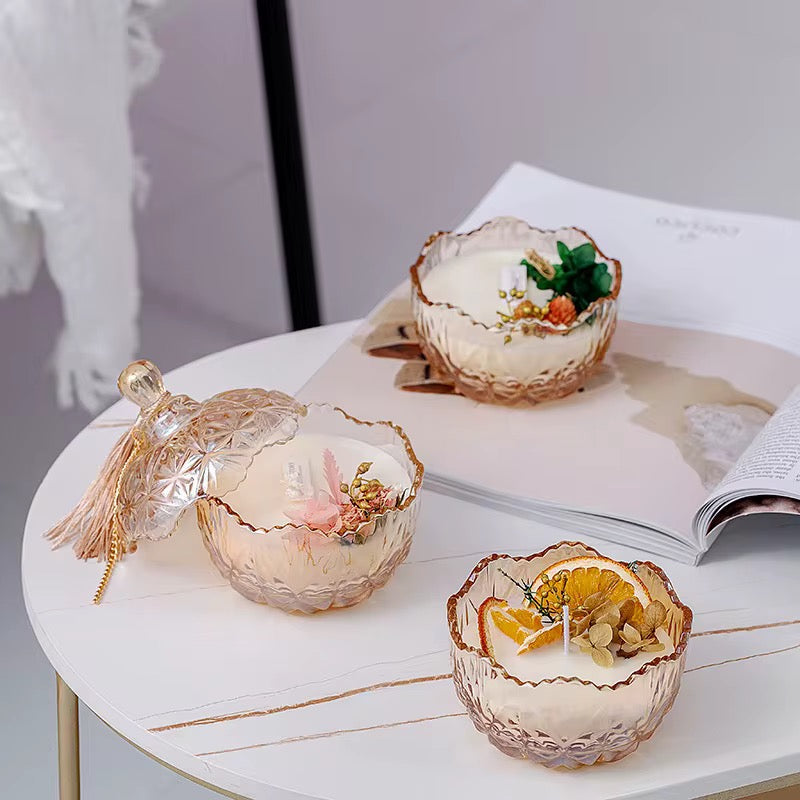 Luxury Scented Candle Gift Set with Glass Jar