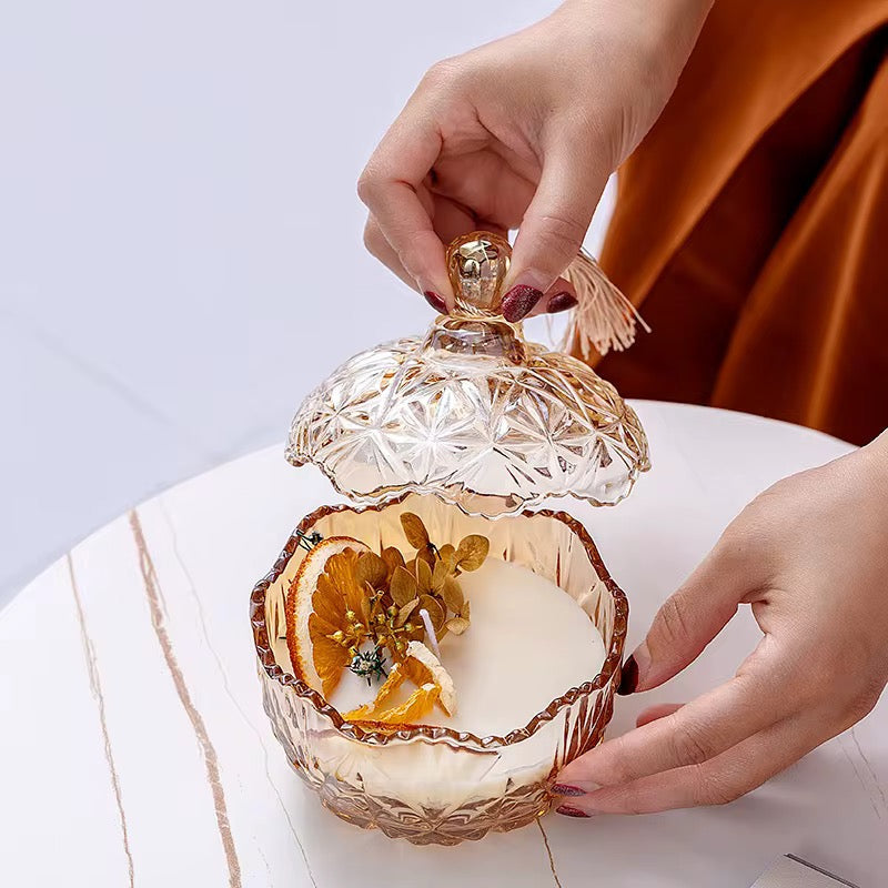 Luxury Scented Candle Gift Set with Glass Jar