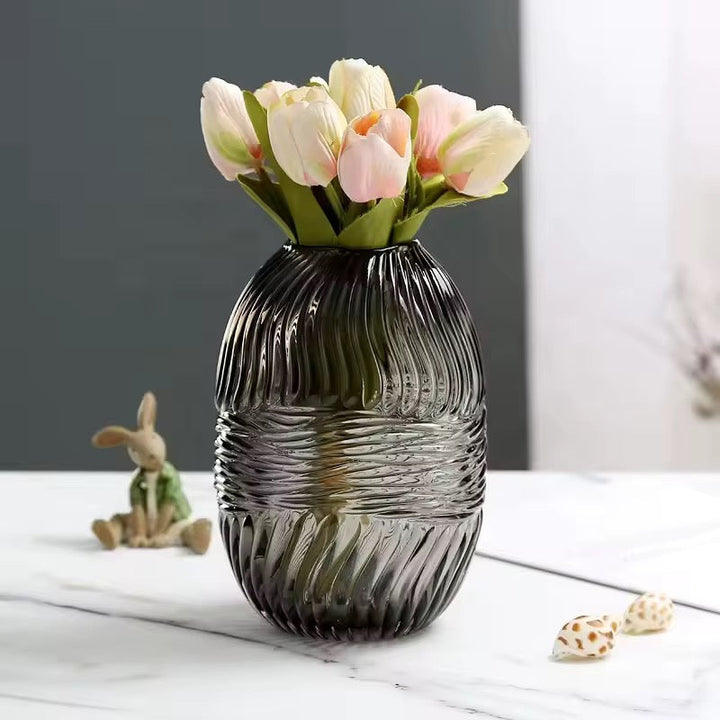 Ribbed Glass Vase