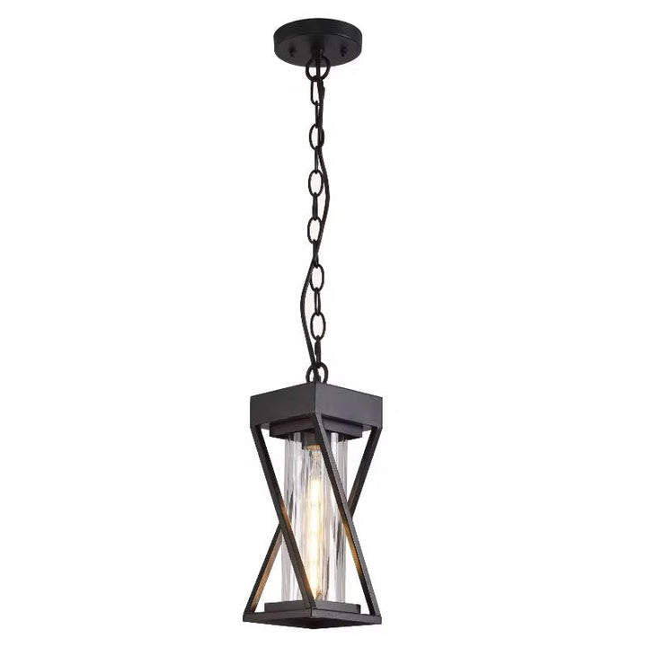 Modern Pendant Light with Geometric X-Frame Design