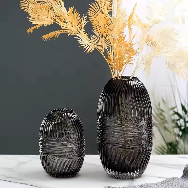 Ribbed Glass Vase