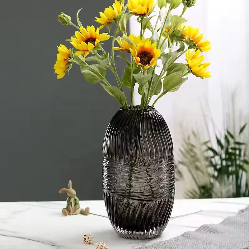 Ribbed Glass Vase