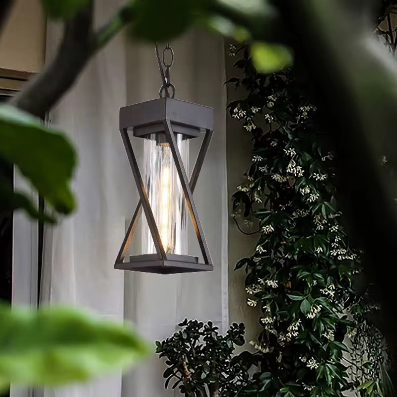 Modern Pendant Light with Geometric X-Frame Design