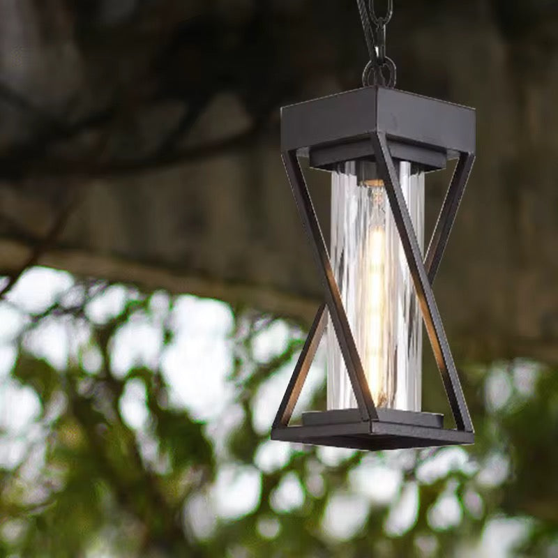 Modern Pendant Light with Geometric X-Frame Design