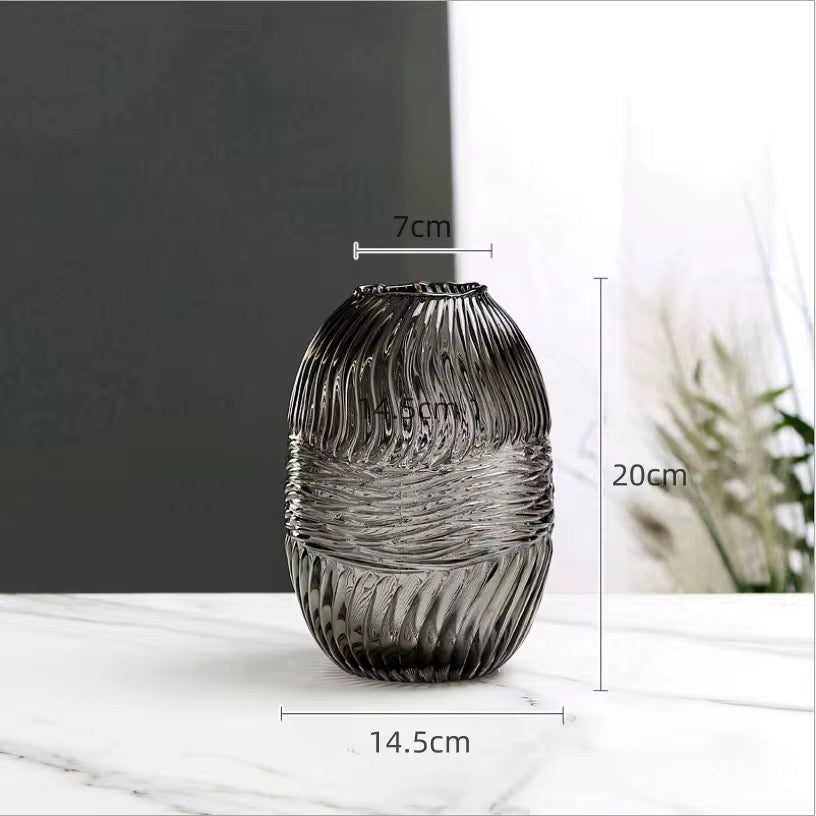 Ribbed Glass Vase