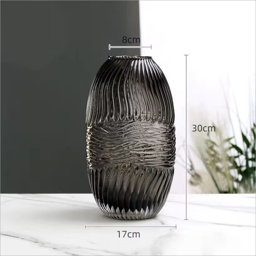 Ribbed Glass Vase
