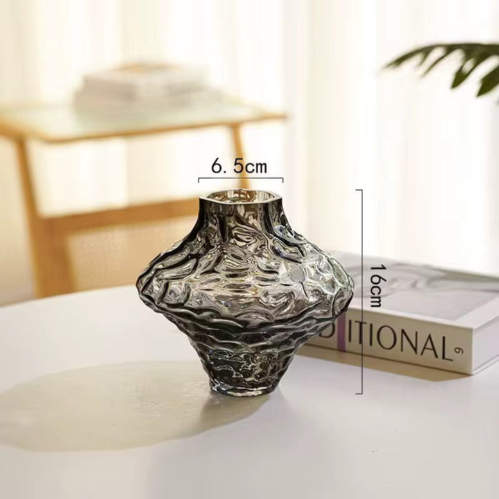 Sculptural Smoky Glass Vase