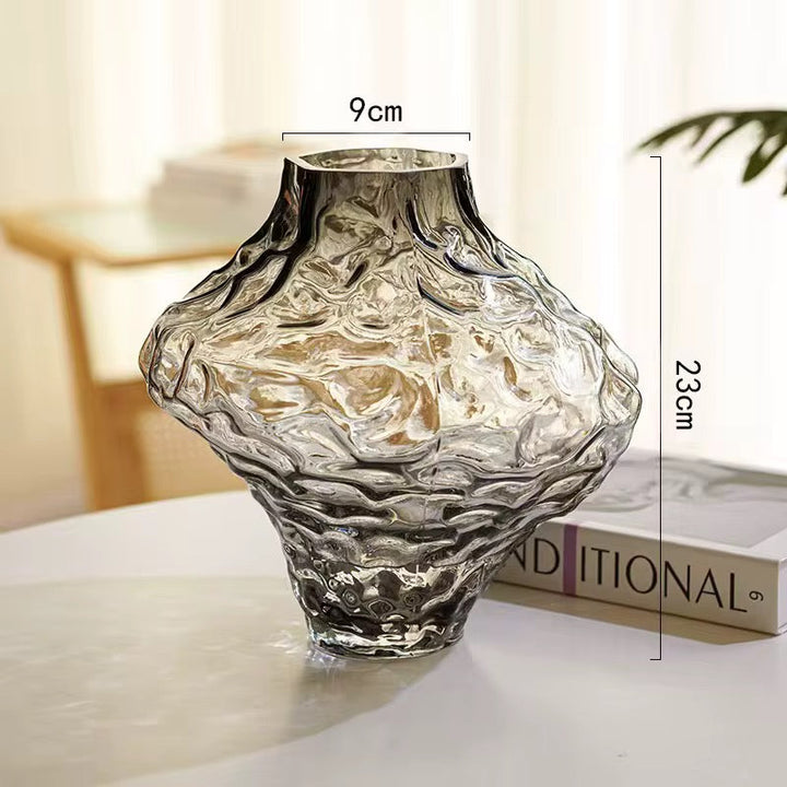 Sculptural Smoky Glass Vase