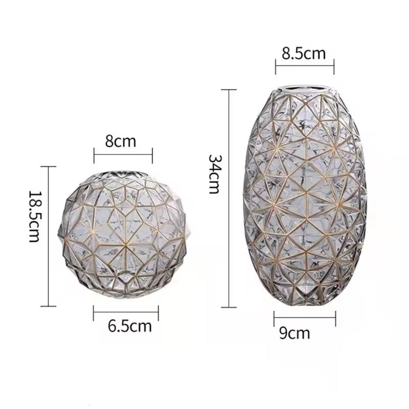 Geometric Glass Vase Set