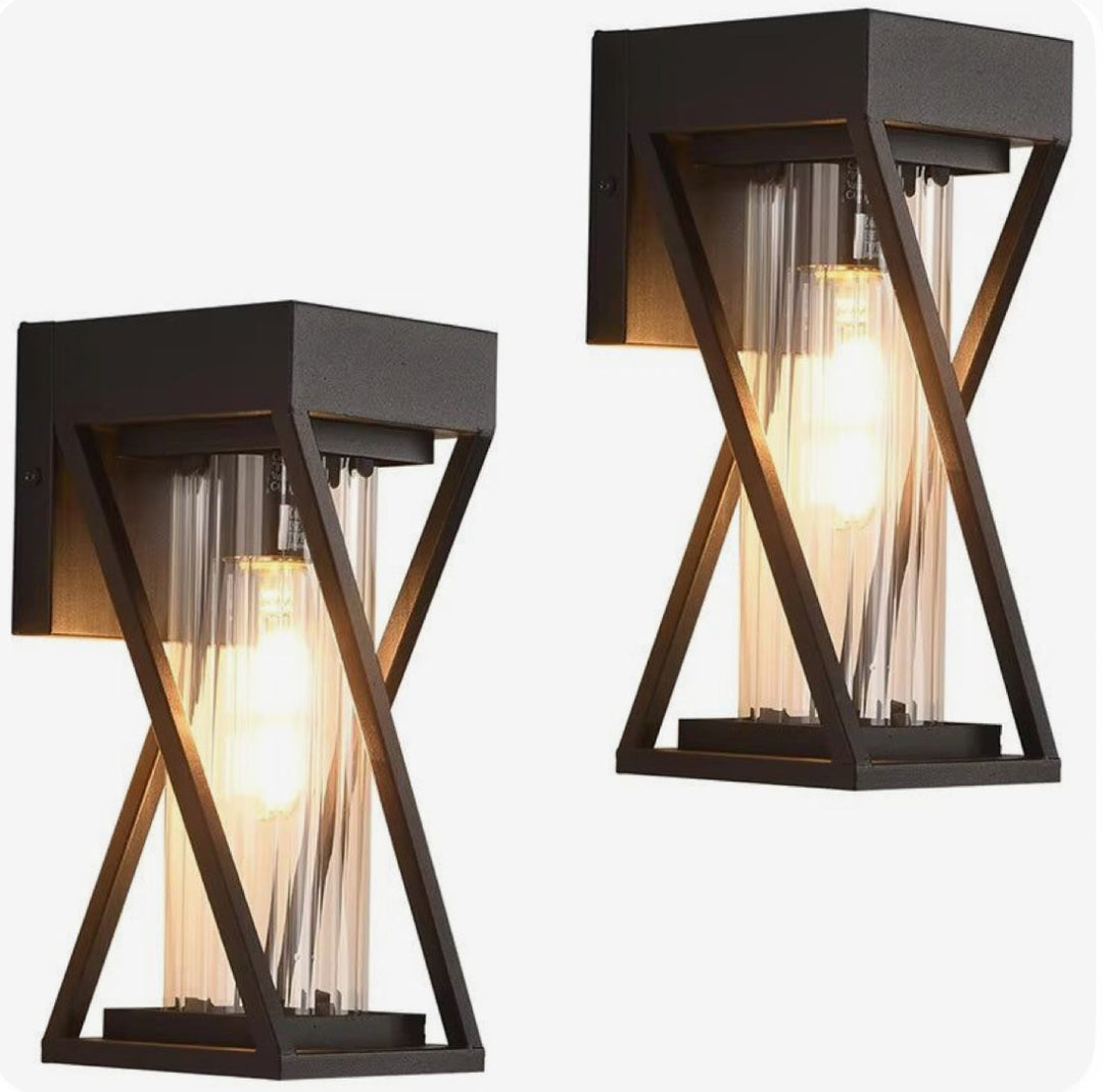 Modern Geometric Wall Sconce with Glass Tubes