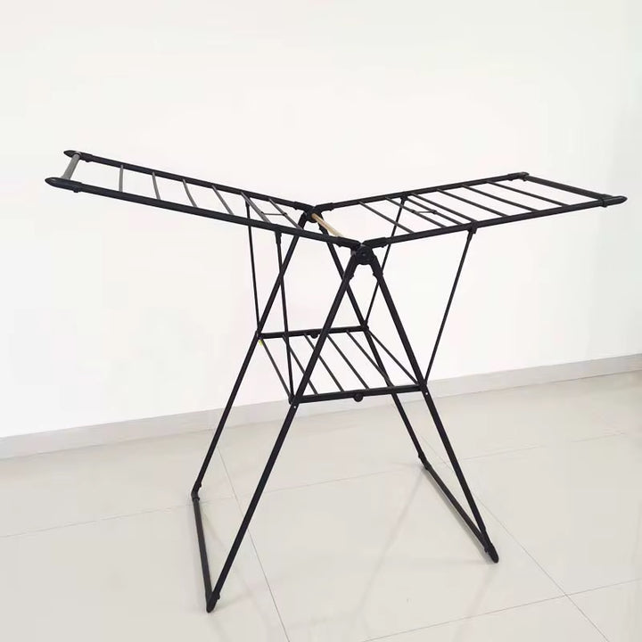 Foldable Black Metal Clothes Drying Rack