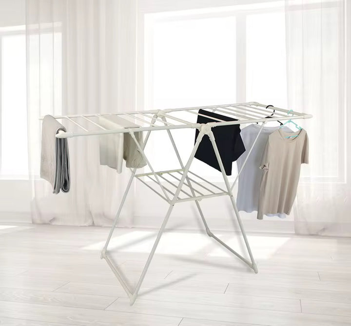 Foldable Black Metal Clothes Drying Rack