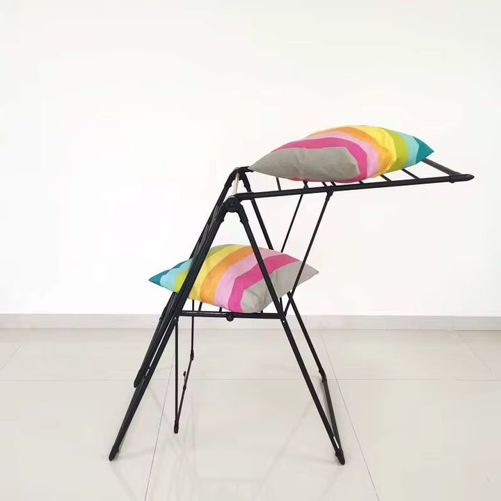 Foldable Black Metal Clothes Drying Rack