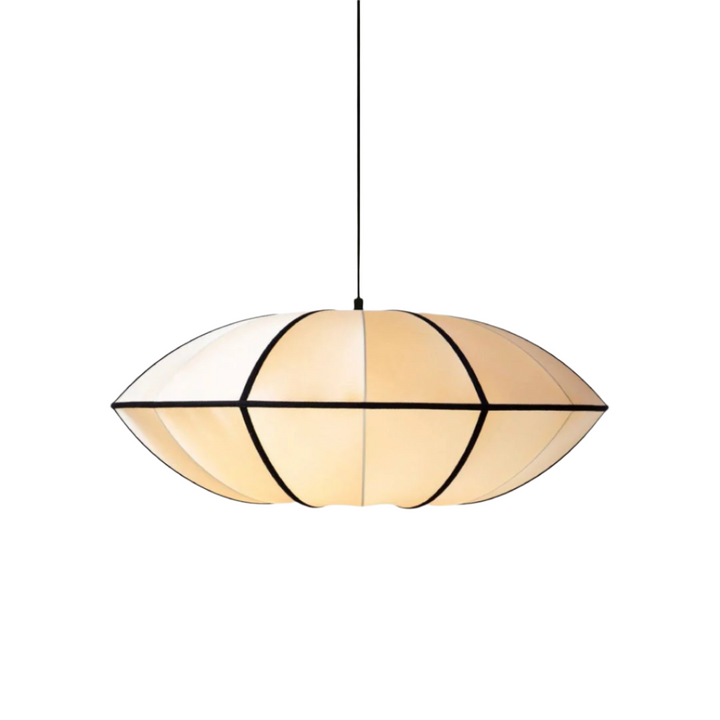 Modern Pendant Light with Oval Fabric Shade