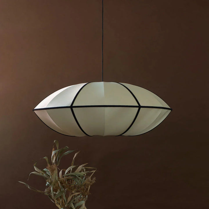 Modern Pendant Light with Oval Fabric Shade