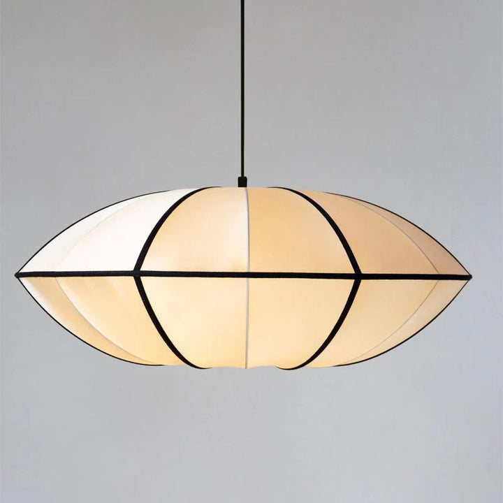 Modern Pendant Light with Oval Fabric Shade