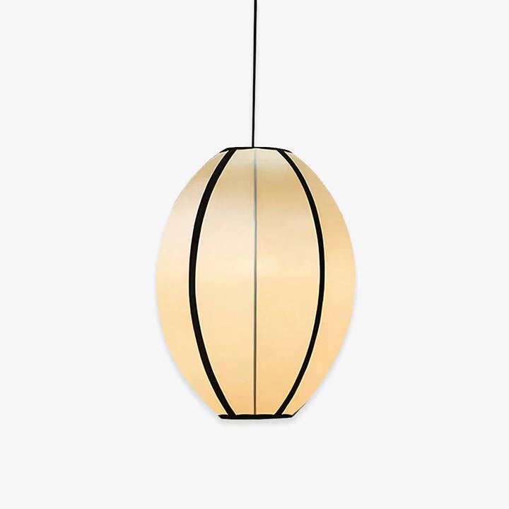 Modern Pendant Light with Oval Fabric Shade