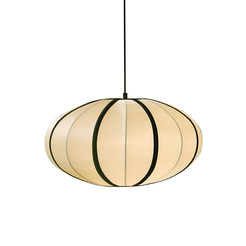 Modern Pendant Light with Oval Fabric Shade