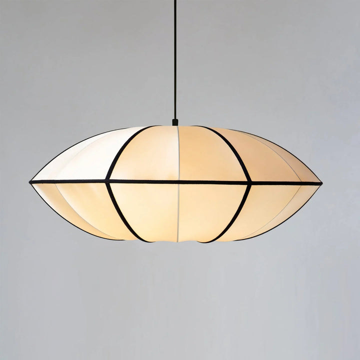 Modern Pendant Light with Oval Fabric Shade