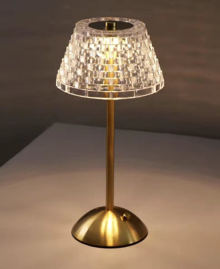 Crystal Shade Gold Table Lamp