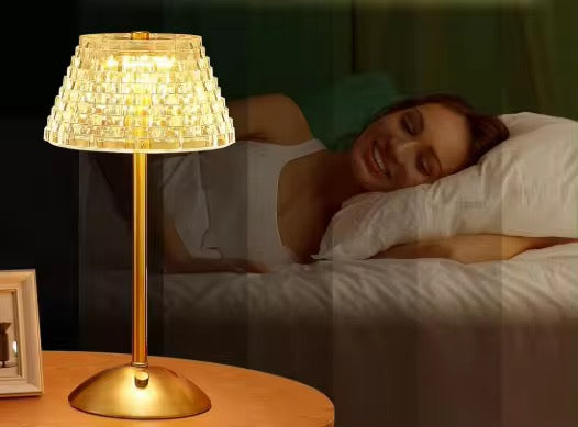 Crystal Shade Gold Table Lamp