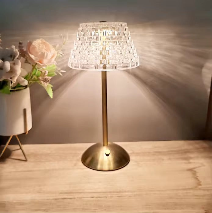 Crystal Shade Gold Table Lamp