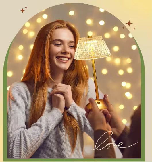 Crystal Shade Gold Table Lamp