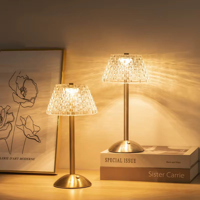 Crystal Shade Gold Table Lamp