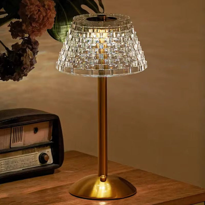Crystal Shade Gold Table Lamp