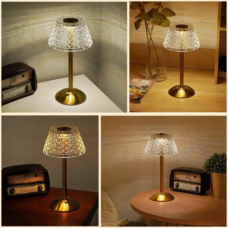 Crystal Shade Gold Table Lamp