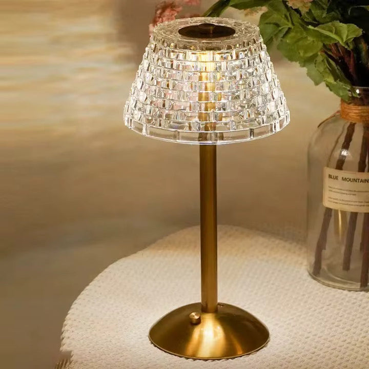 Crystal Shade Gold Table Lamp