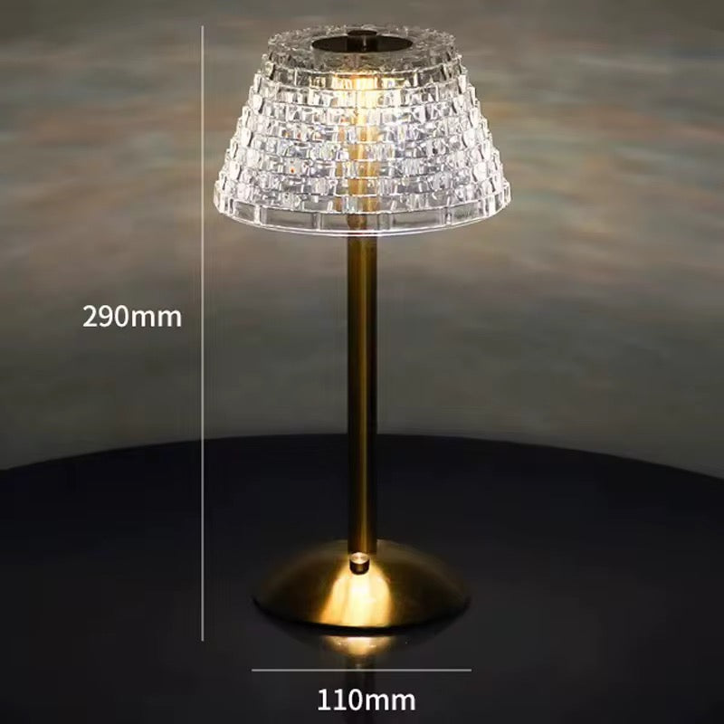Crystal Shade Gold Table Lamp
