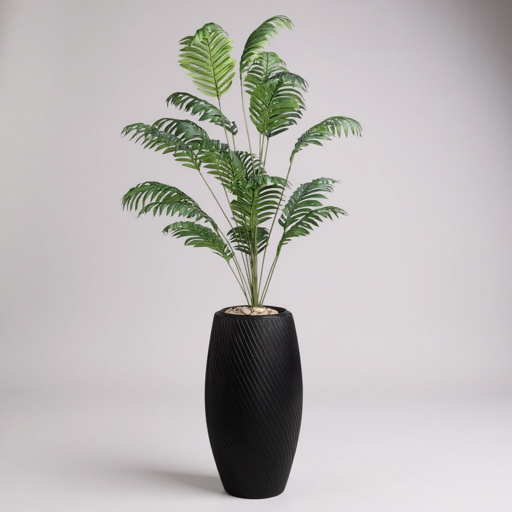 Artificial Palm Tree with Black Decorative Pot