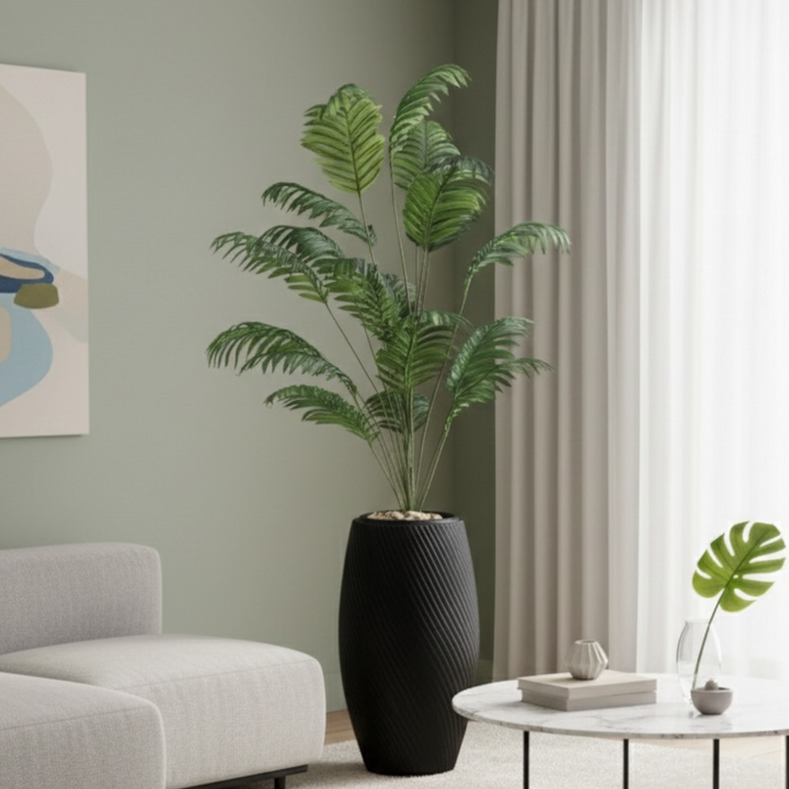 Artificial Palm Tree with Black Decorative Pot